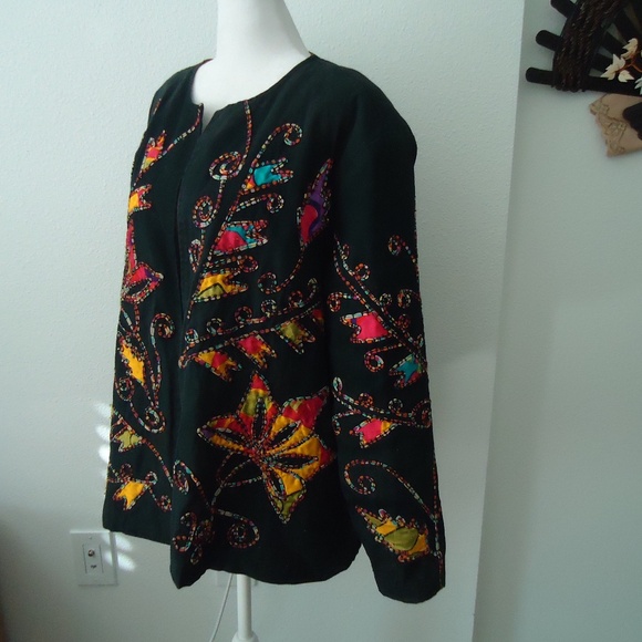 DRAPERS&DAMONS Women's Open Front Blazer 100% Cotton Size-1X - Picture 4 of 13